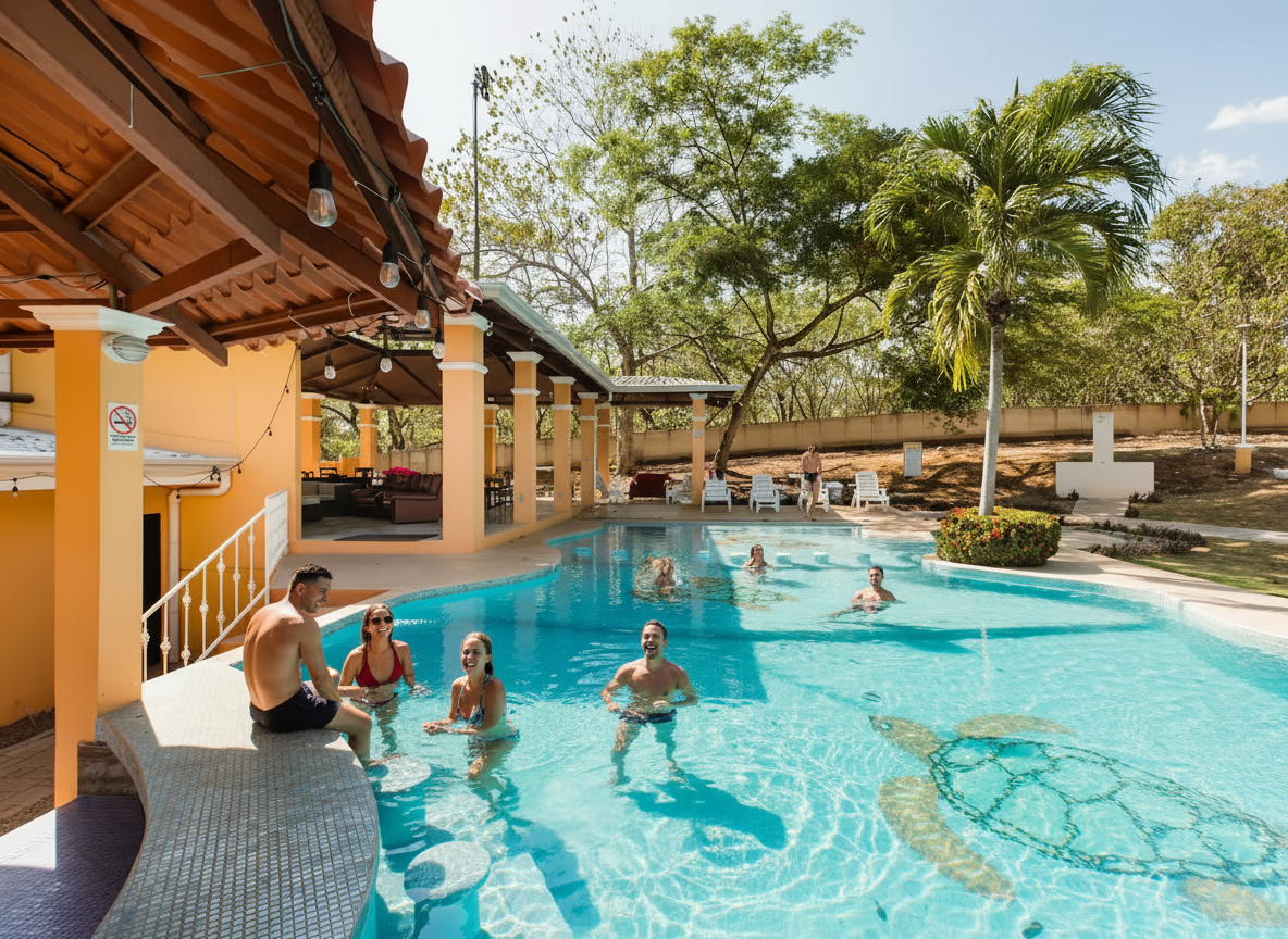 Piscina con personas